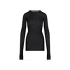 Rick Owens Ribbed Long-sleeve Top With Signature Back Stitching