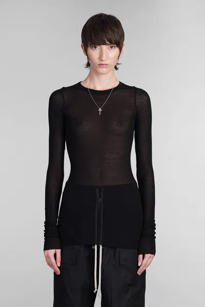 Rick Owens Rib Ls T Topwear In Black