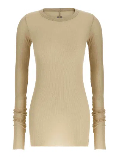 Rick Owens Rib Ls T T-shirt In Brown