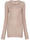 Rick Owens Rib T-shirt In 中性色