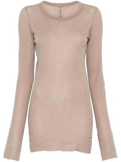Rick Owens Rib T-shirt In 中性色