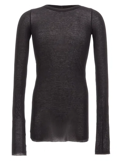 Rick Owens Rib T-shirt In Black