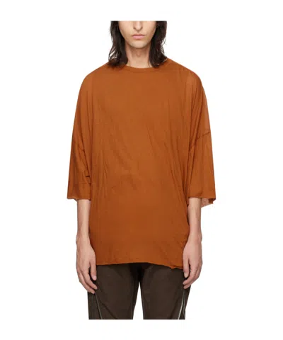 Rick Owens Man T-shirt Tan Size Onesize Cotton In Brown