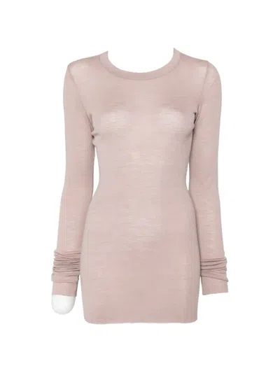 Rick Owens Rib T-shirt In Pink