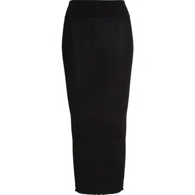 Rick Owens Rib Virgin Wool Blend Skirt In Black