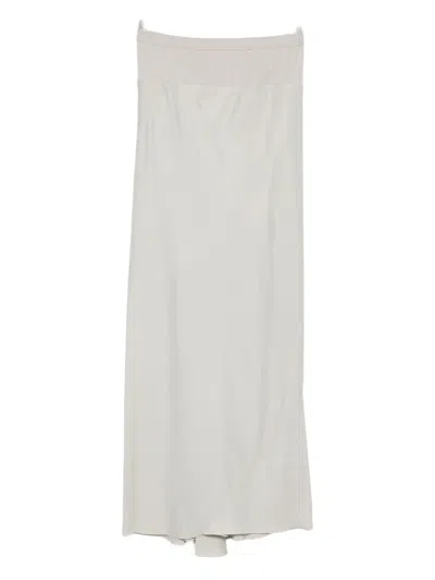 Rick Owens Ribbed Asymmetric Skirt In Gray