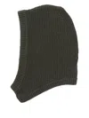 Rick Owens Ribbed Balaclava In Green