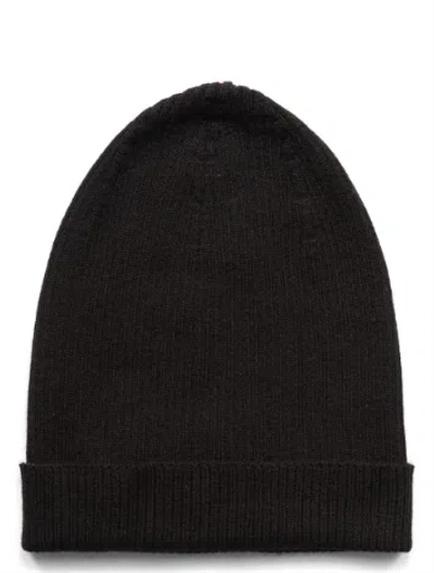 Rick Owens Ribbed Beanie In Black