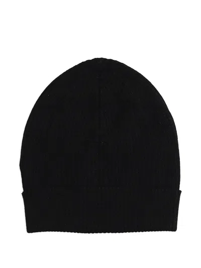 Rick Owens Ribbed Beanie Hat In Black