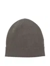 Rick Owens Cozy Ribbed Wool Beanie Folded Cuff In Brown