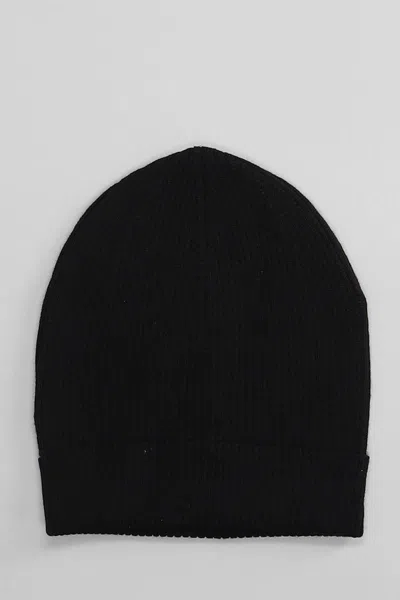 Rick Owens Ribbed Beanie Hats In Black