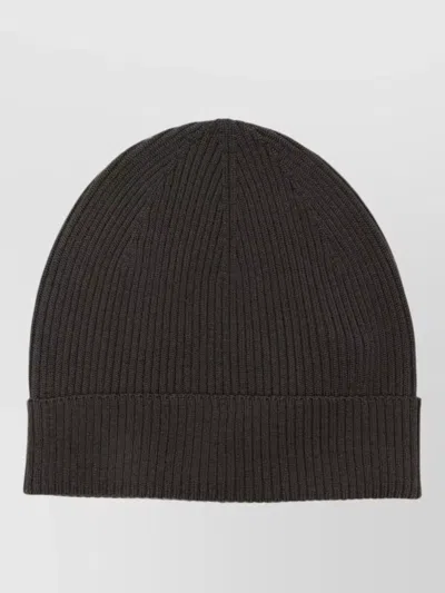 Rick Owens Ribbed Beanie Stretch Fit Unisex Design In Brown