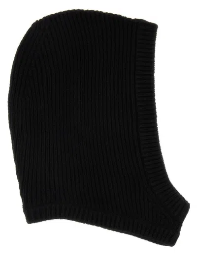 Rick Owens Ribbed Cashmere Blend Hood In Black