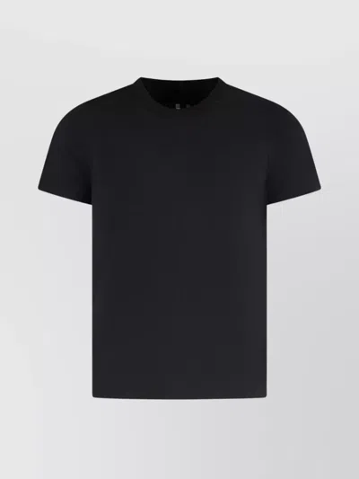 Rick Owens Ribbed Crew-neck Cotton T-shirt With Short Sleeves In Black