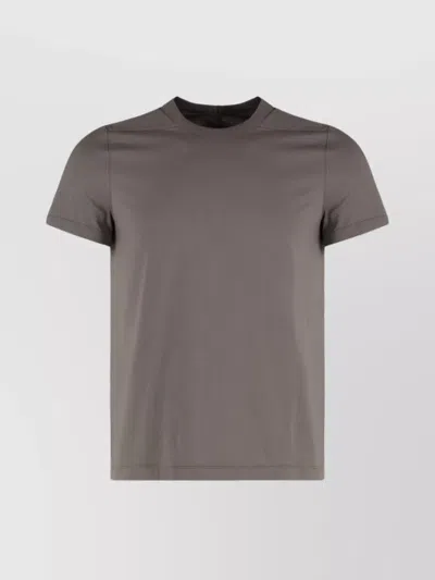 Rick Owens Ribbed Crew-neck Short Sleeve T-shirt In Gray