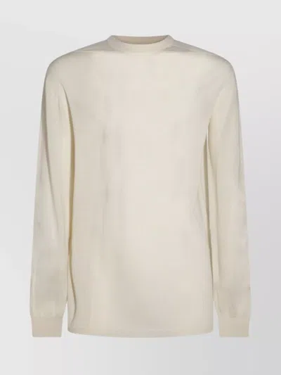 Rick Owens Ribbed Crewneck Sweater With Long Sleeves In Dinge