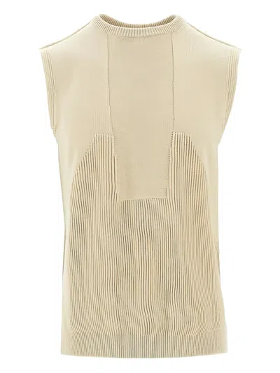 Rick Owens Ribbed-detail Round-neck Gilet In Neutral