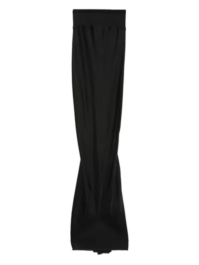 Rick Owens Ribbed Draped Skirt In Black