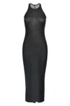 Rick Owens Black Semi-transparent Sheath Dress In Viscose And Silk Blend Woman In Black