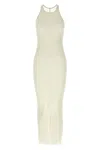 Rick Owens Ribbed Dress Dresses Beige In Neutral