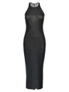 Rick Owens Black Semi-transparent Sheath Dress In Viscose And Silk Blend Woman In Black
