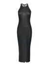 Rick Owens Ribbed Jersey Midi Dress In Black