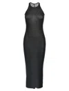 Rick Owens Black Semi-transparent Sheath Dress In Viscose And Silk Blend Woman In Black