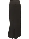 Rick Owens Ribbed Flared Skirt In Grey