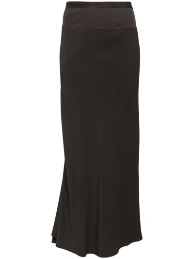 Rick Owens Ribbed Flared Skirt In Grey