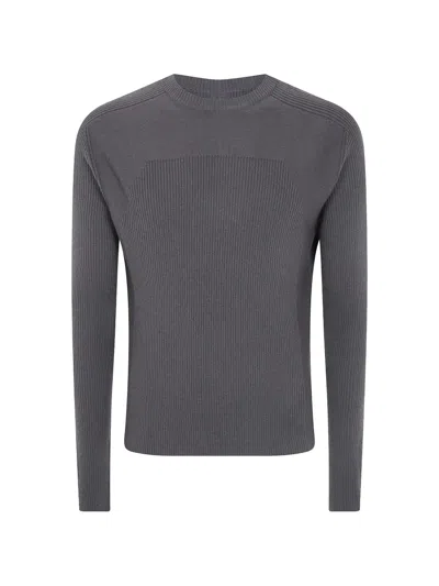 Rick Owens Ribbed Geo Sweater In Blue