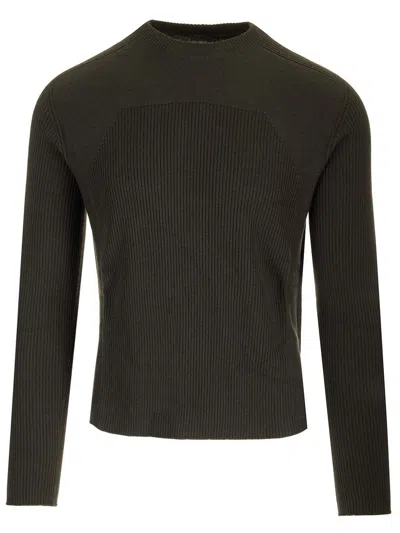 Rick Owens Ribbed Geo Sweater Knitwear Green