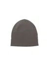 Rick Owens Cozy Ribbed Wool Beanie Folded Cuff In Brown