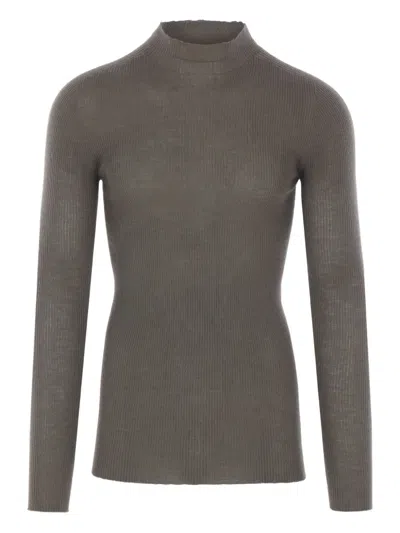 RICK OWENS RIBBED HIGH-NECK SWEATER