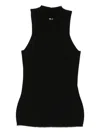 Rick Owens Ribbed High-neck Top In Black