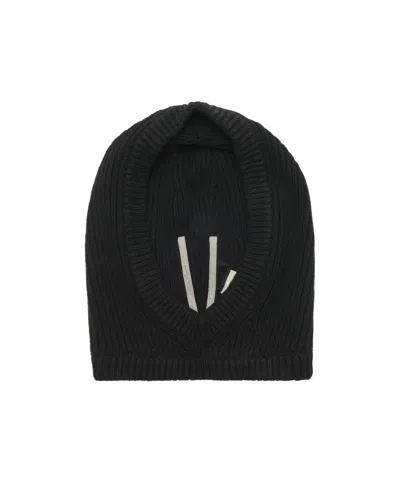 Rick Owens Ribbed Hood In Black