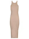 Rick Owens Ribbed Jersey Dress Dresses Beige In Neutral