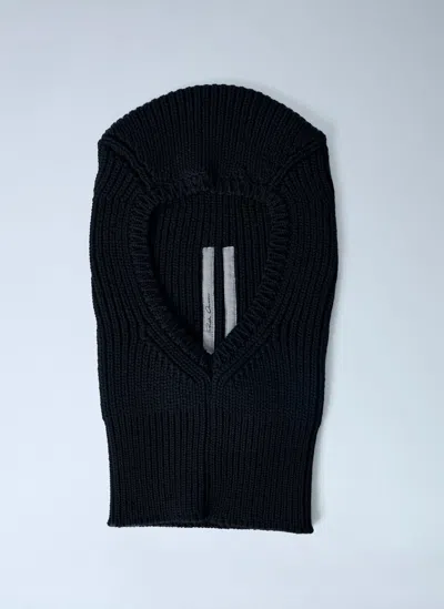 Rick Owens Ribbed Knit Balaclava In Black