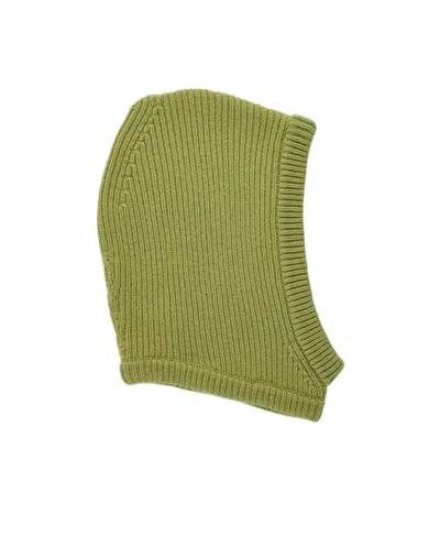 Rick Owens Ribbed-knit Balaclava Hat In Green