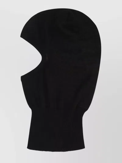 Rick Owens Ribbed Knit Balaclava Stretch Fit In Black