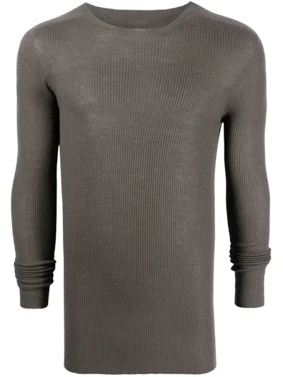 Rick Owens Ribbed-knit Cashmere Jumper In Grey
