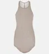 Rick Owens Ribbed-knit Cotton Tank Top In Beige