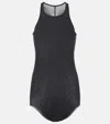 Rick Owens Ribbed-knit Cotton Tank Top In Black