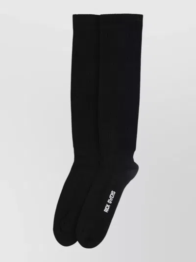 Rick Owens Ribbed Knit Cotton Underwear And Socks In Black
