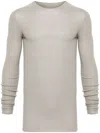 Rick Owens Gray Porterville Ribbed Round Neck Sweater In Grey
