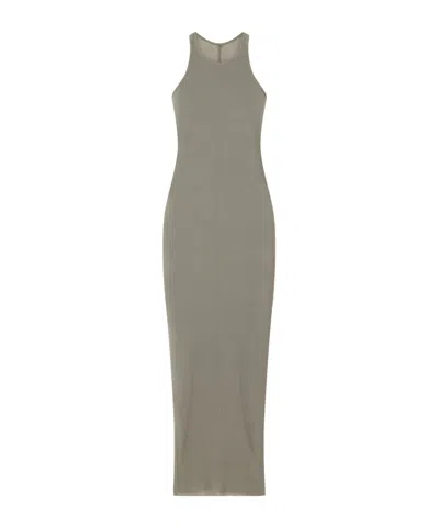 Rick Owens Ribbed Knit Dress In Gray
