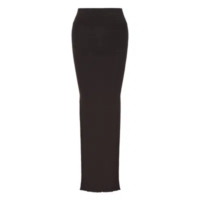 Rick Owens Ribbed Knit Maxi Skirt