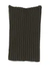 Rick Owens Ribbed-knit Rectangular Scarf In Green