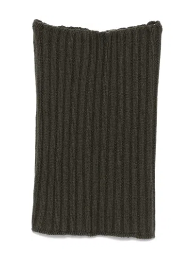 Rick Owens Ribbed-knit Rectangular Scarf In Gray