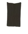 Rick Owens Ribbed-knit Rectangular Scarf In Green