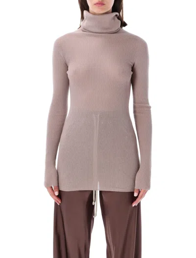 Rick Owens Ribbed Knit Sweater In Rosa